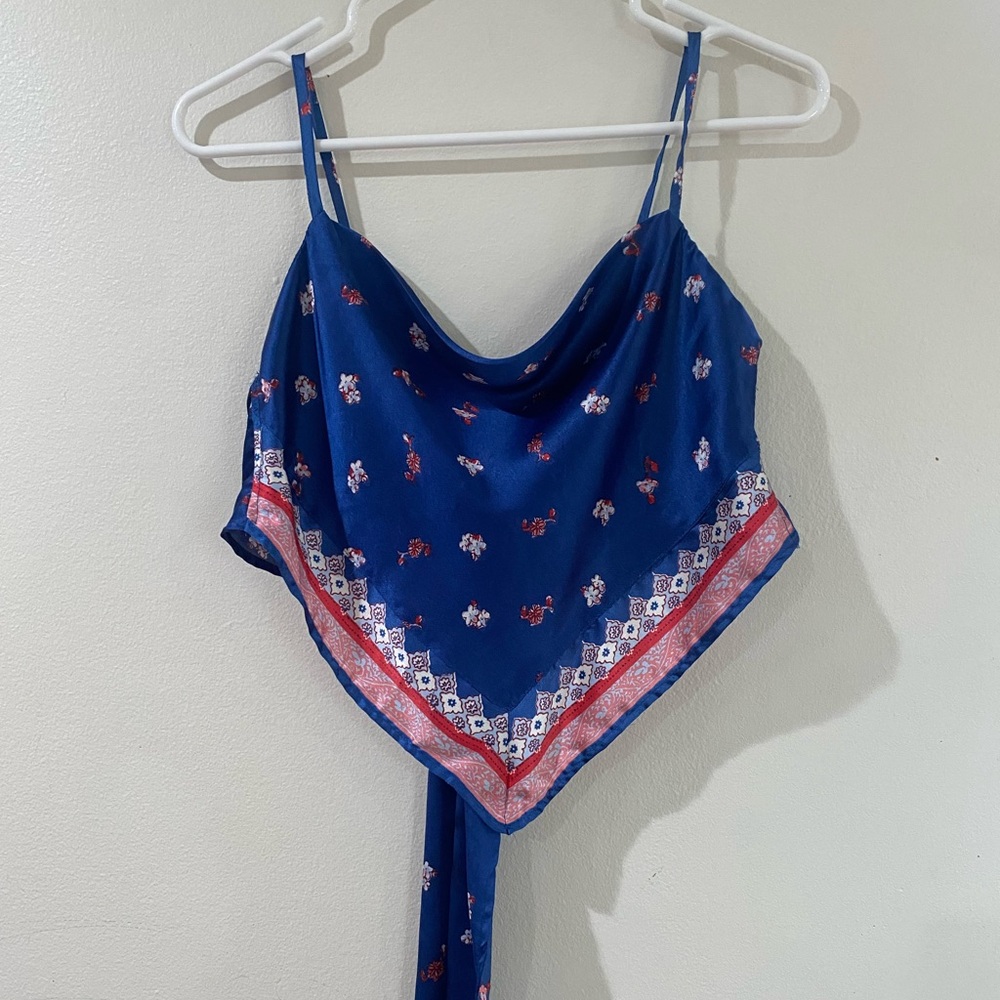 Floral Blue Crop Top